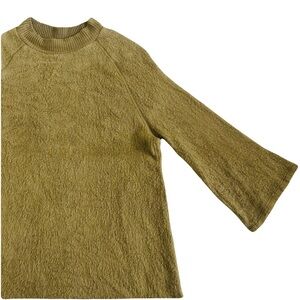 Project Social 3/4 Flared Sleeve Urban Outfitters Sweater Top XS Green/Tan